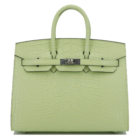 HERMÈS ALLIGATOR BIRKIN 25 IN JAUNE BOURGEON