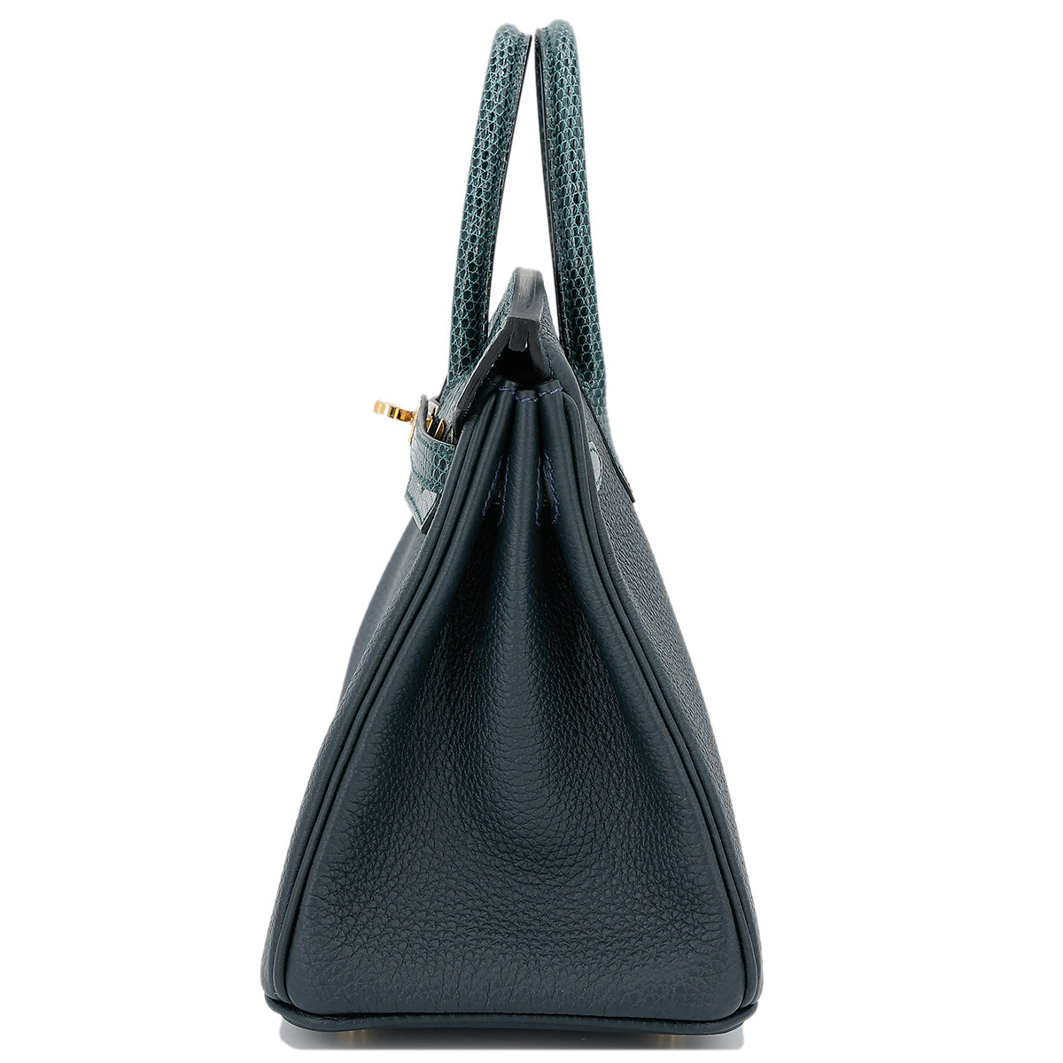 HERMÈS VERT CYPRESS LIZARD 25 HANDBAG