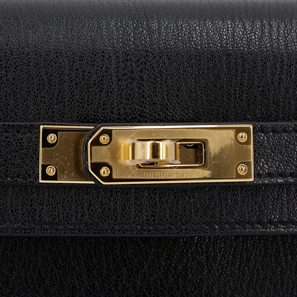 HERMÈS KELLY ELAN CLUTCH IN BLACK CHAMKILA LEATHER