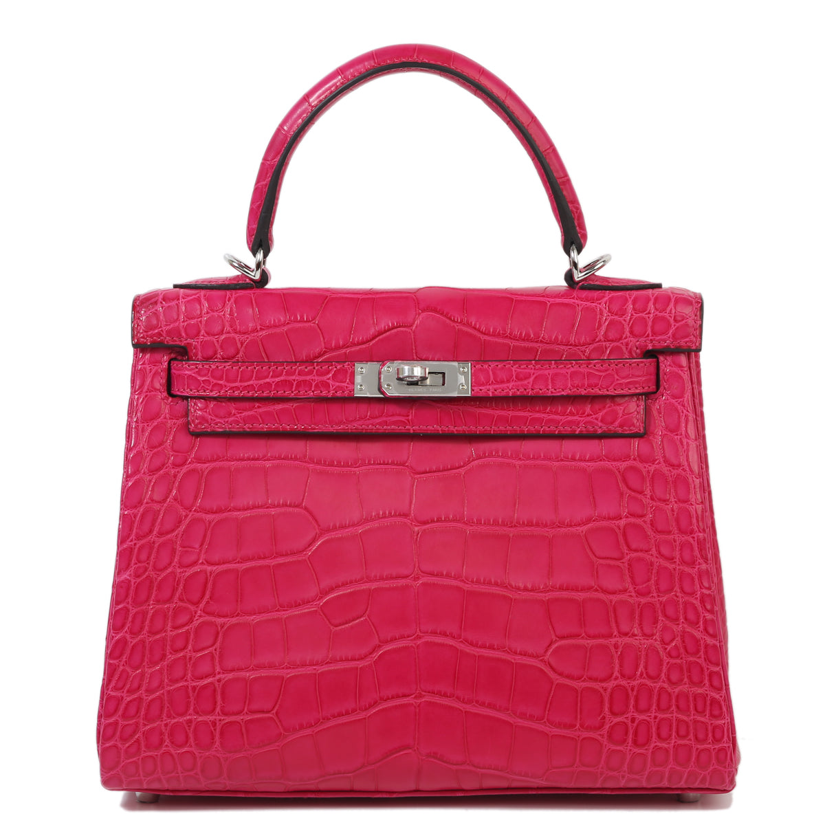 HERMÈS ALLIGATOR KELLY 25 IN FRAMBOISE