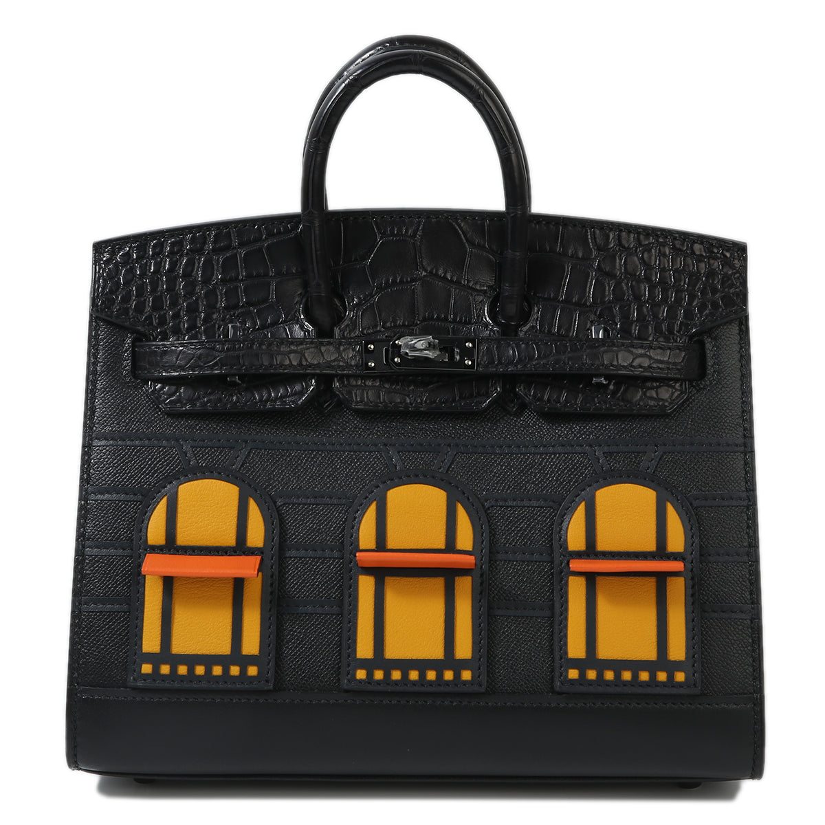 HERMÈS LIMITED EDITION MATTE ALLIGATOR MIDNIGHT BIRKIN IN BLACK MADAME LEATHER