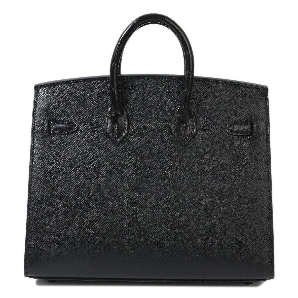 HERMÈS LIMITED EDITION MATTE ALLIGATOR MIDNIGHT BIRKIN IN BLACK MADAME LEATHER