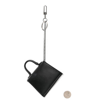 DELVAUX MINI BRILLANT BAG CHARM IN BLACK AND WHITE