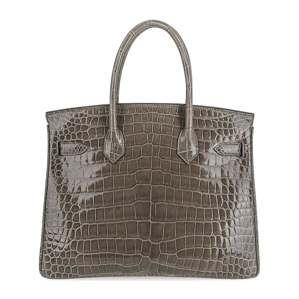 HERMÈS LIMITED EDITION CROCODILE BIRKIN IN GRIS TOURTERELLE SIZE 30