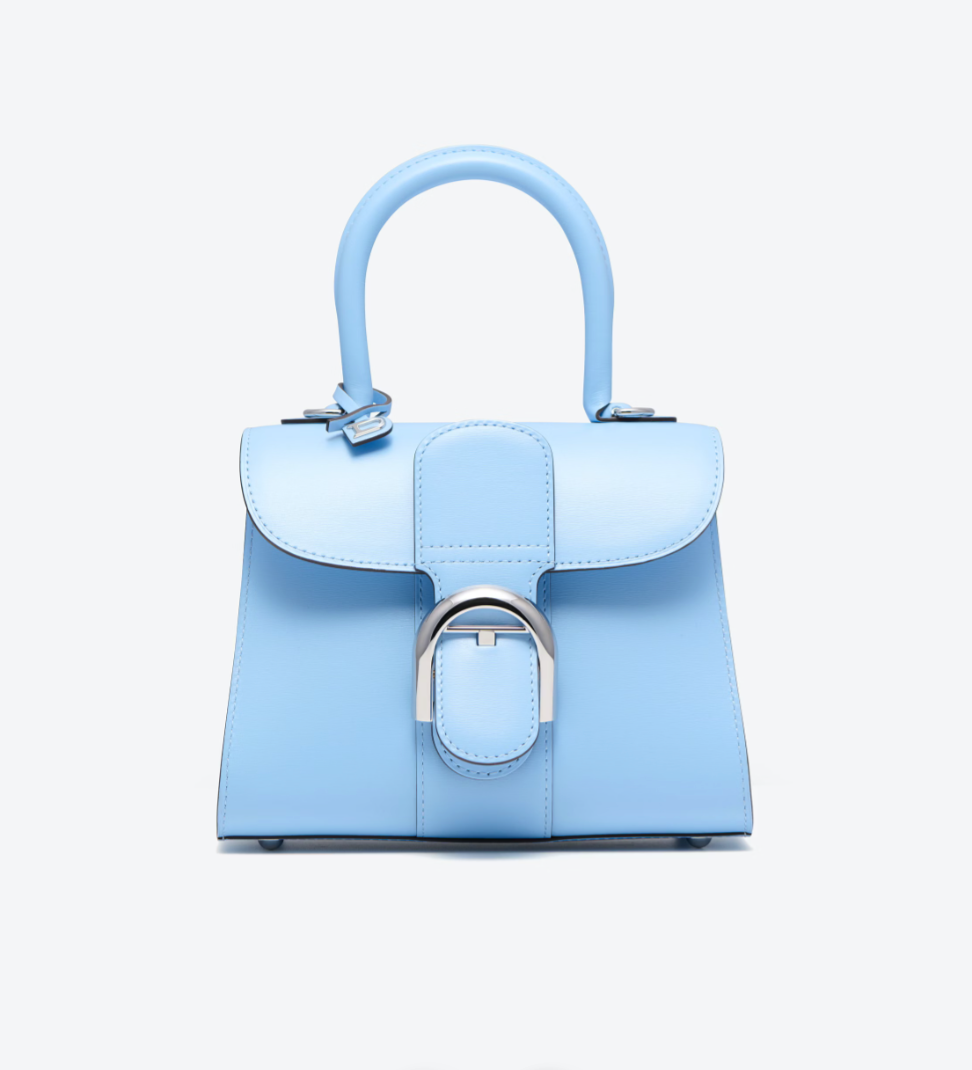 DELVAUX BOX CALF BRILLANT MINI IN AZURE