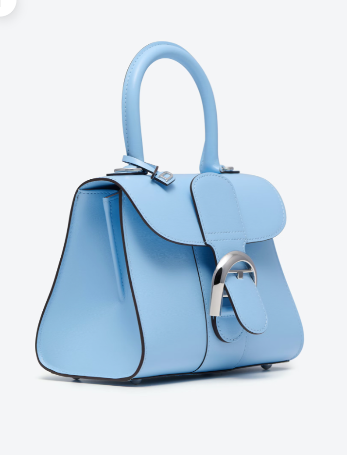 DELVAUX BOX CALF BRILLANT MINI IN AZURE