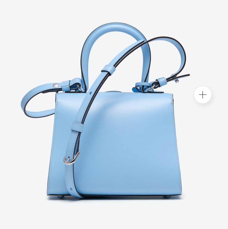 DELVAUX BOX CALF BRILLANT MINI IN AZURE