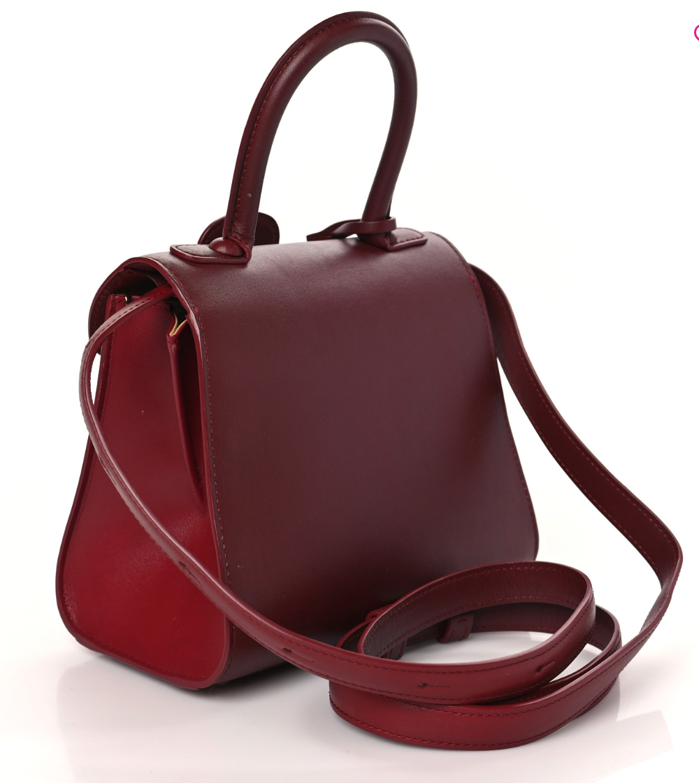 DELVAUX BOX CALFSKIN MINI BRILLANT SATCHEL IN RED